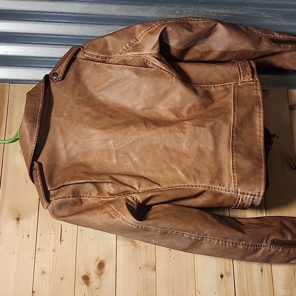 Faux Leather Jacket Brown; Max Studio Sz Small - Picture 8 of 8